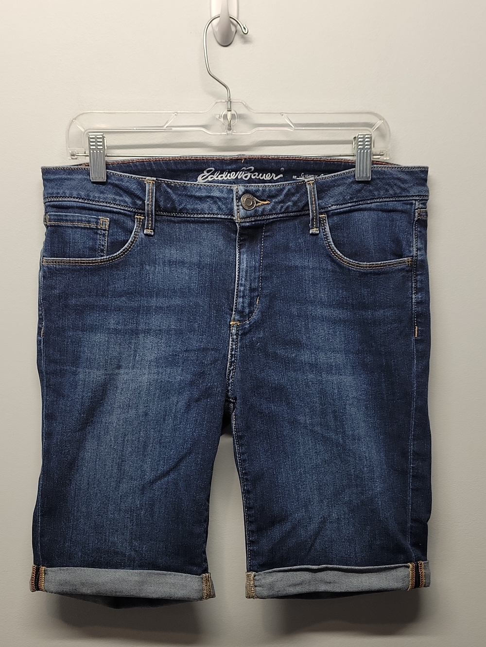 Eddie Bauer denim bermuda shorts size 12 slightly curvy